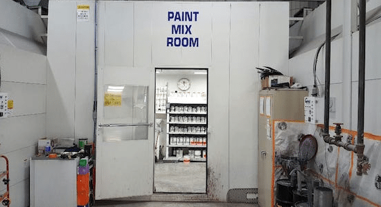 special room for mixing paint